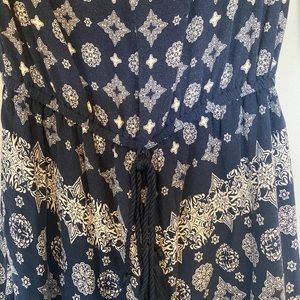 Rue21 Navy and White Patterned Romper